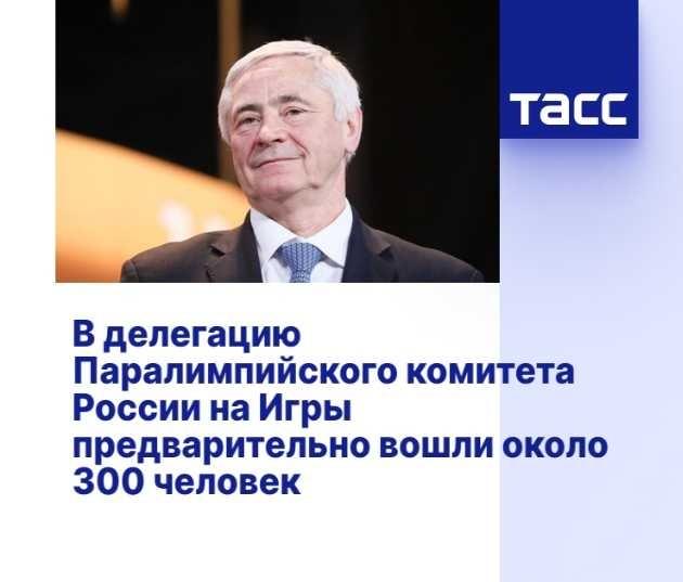        ТАСС: В делегацию Паралимпийского комитета России на Игры предварительно вошли около 300 человек      